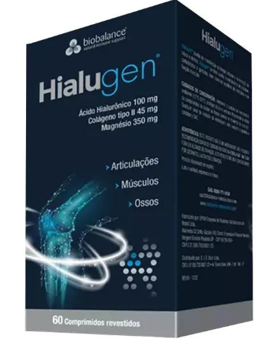 Hialugen® (Ácido Hialurônico, Colágeno Tipo II e Bisglicinato de Magnésio) - 60 CÁPS.