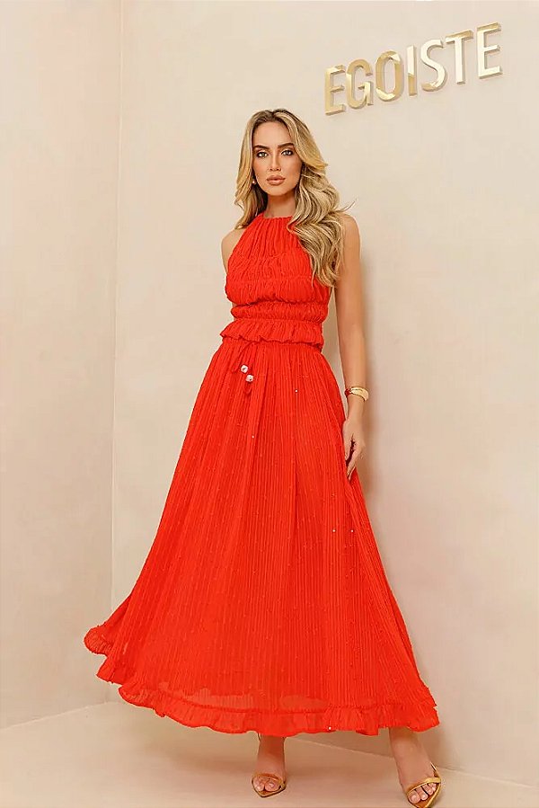 CONJ.SAIA LONGA E BLUSA FRANZIDO