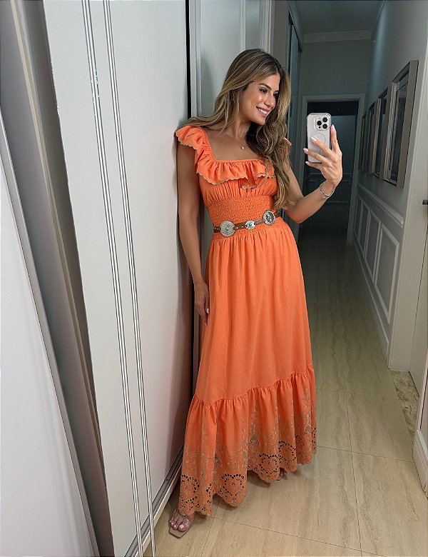VESTIDO LASTEX BORDADO FIORENZA