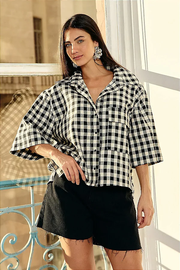 CAMISA XADREZ VICHY MANGA CURTA