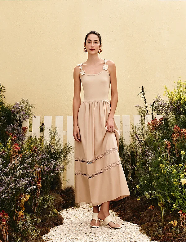 Vestido Alça Flores