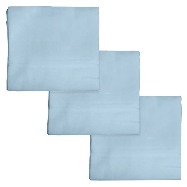 Kit Cueiro para Bebê Flanelado Bercinho Azul 3 Peças