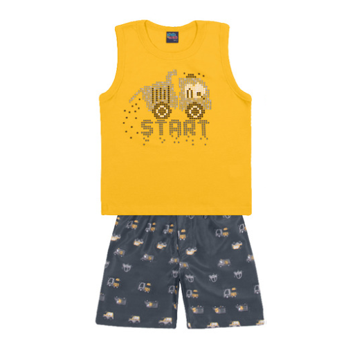 CONJUNTO KIKO KIKA 11159 AMARELO 3 ANOS