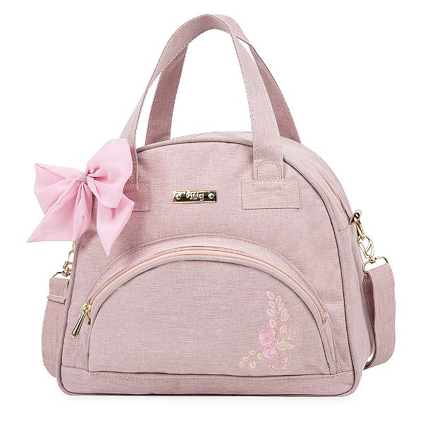 BOLSA HUG FLORAL MEDIA ROSA