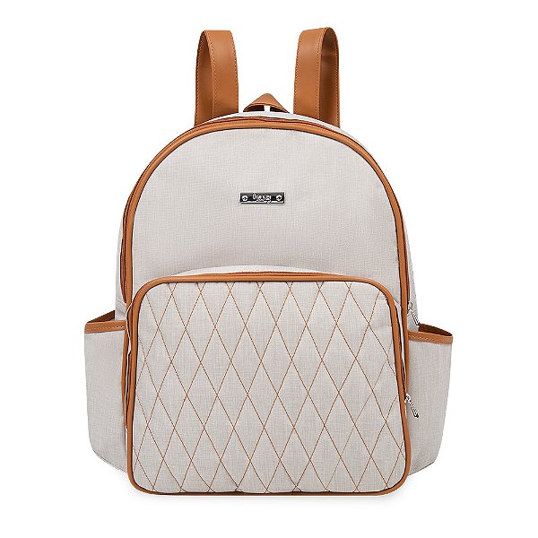 MOCHILA HUG LINHO CARAMELO