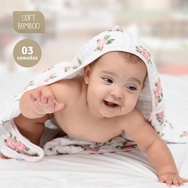TOALHA SOFT MAMI BAMBOO REF3160 ROSAS