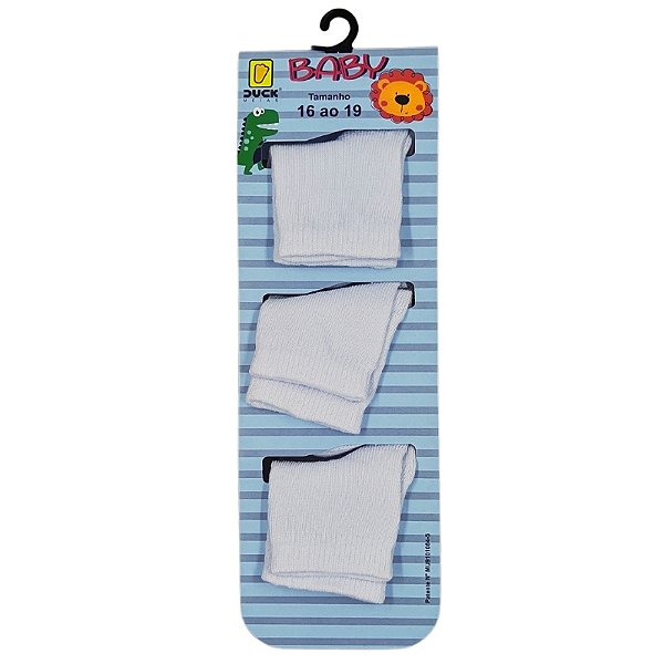 KIT MEIA DUCK SOQUETE BRANCO 16/19