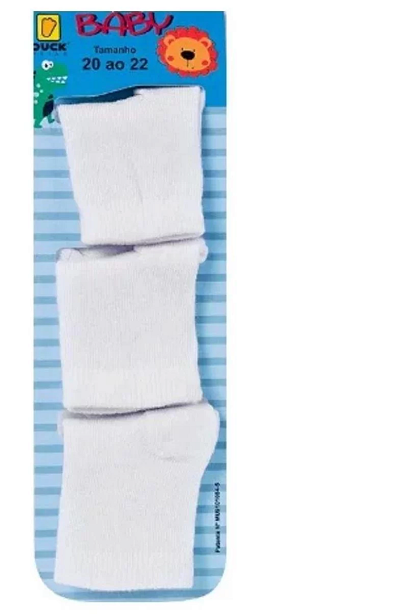KIT MEIA DUCK SOQUETE BRANCO 20/22