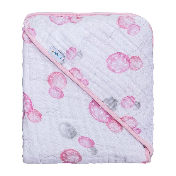TOALHA SOFT BABY JOY REF76021 - BALÕES ROSA