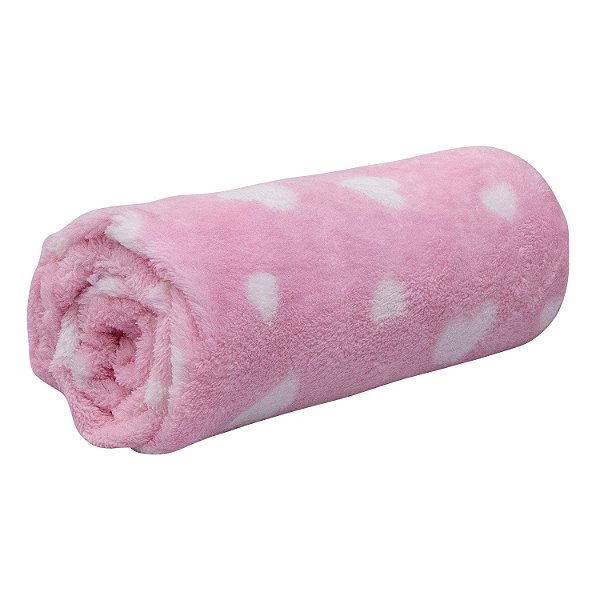 MANTA SOFT BABY JOY FUNNY CORACAO ROSA