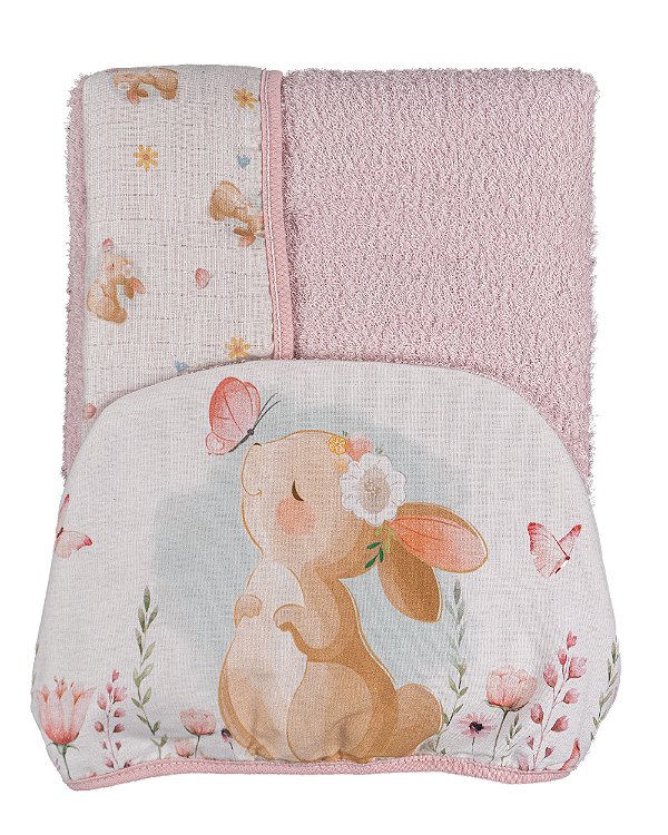 TOALHA FELPA BABY JOY FABULA COELHA