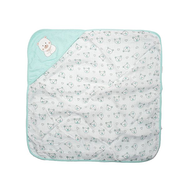 TOALHA BUBLIM MALHA PLUSH URSO VERDE