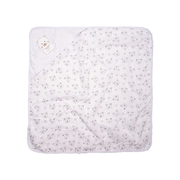 TOALHA BUBLIM MALHA PLUSH URSO BRANCO