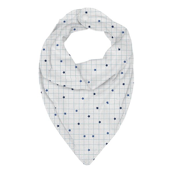 BABADOR BANDANA BUBLIM MALHAS ESTRELINHAS AZUL