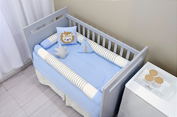 KIT DE BERCO BALU BABY ROLO - TRIBO DO LEÃO AZUL