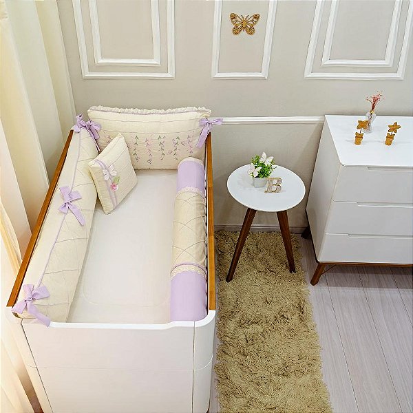 KIT DE BERCO BALU BABY LINHO - ENCANTO LAVANDA