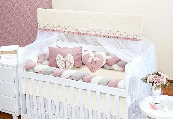 KIT DE BERCO BALU BABY TRANÇA - BAILARINA ROSE