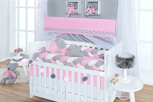 KIT DE BERCO BALU BABY TRANÇA - TUTTI ROSA