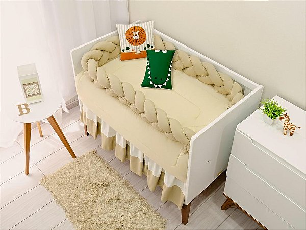 KIT DE BERCO BALU BABY TRANÇA - SAVANA BEGE