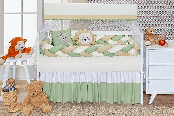 KIT DE BERCO BALU BABY TRANÇA - SAFARI VERDE