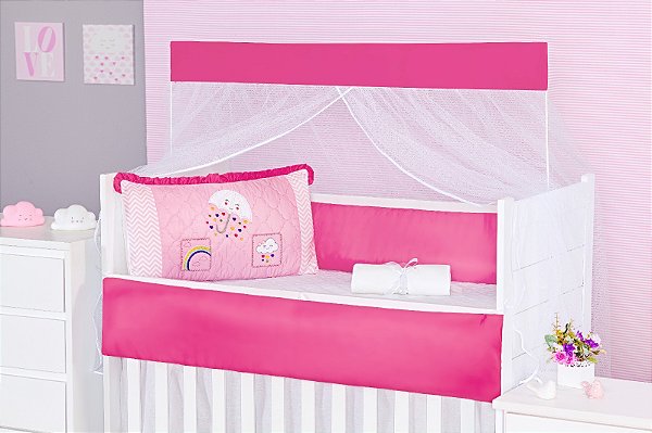 KIT DE BERCO BALU BABY MICRO - CHUVA DE AMOR PINK