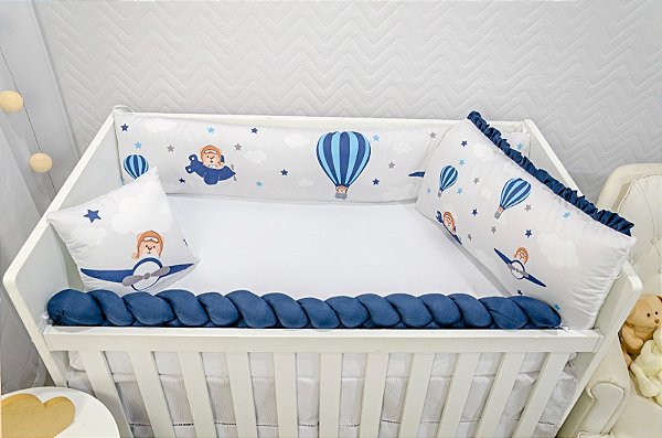 KIT DE BERCO BALU BABY SUBLIMAÇÃO - FLY MARINHO