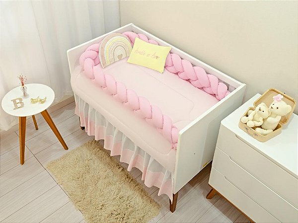 KIT DE BERCO BALU BABY TRANÇA - CARINHO ROSA