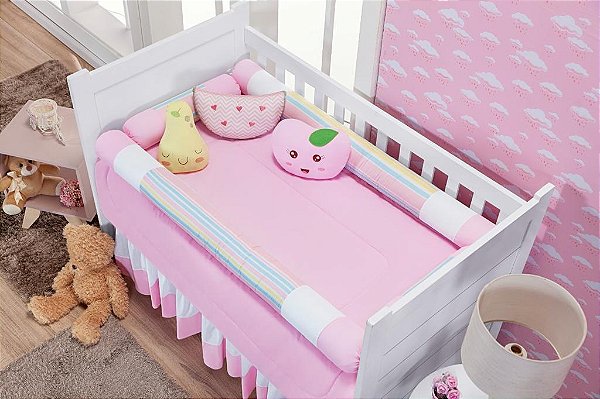 KIT DE BERCO BALU BABY ROLO - SALADA ROSA