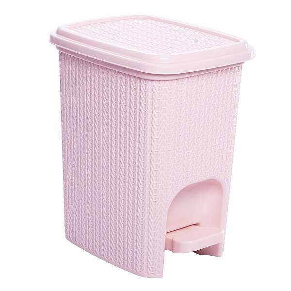 LIXEIRA PLASUTIL TRAMA ROSA