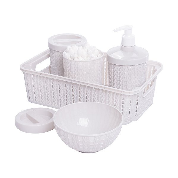 KIT HIGIENE PLASUTIL TRAMA BRANCO
