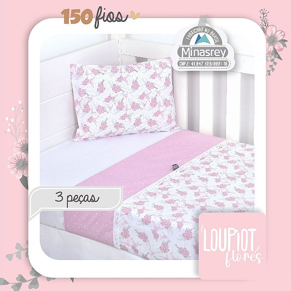 JOGO DE LENCOL LOUPIOT TEMAS 3 PÇAS - REF5200 ROSE