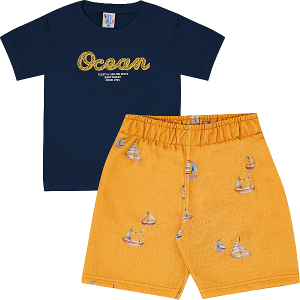 CONJUNTO PULLA BULLA 49268 MARINHO 1 ANO