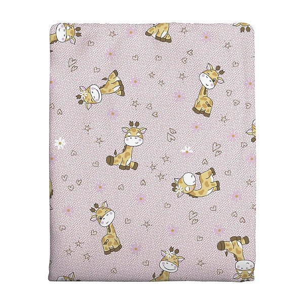 COBERTOR BERCINHO ESTAMPADO 70x90 - GIRAFA ROSA