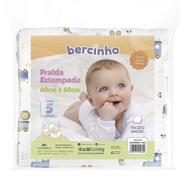FRALDA BERCINHO ESTAMPADA MASCULINO