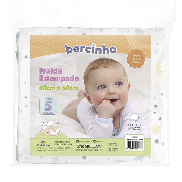 FRALDA BERCINHO ESTAMPADA NEUTRO
