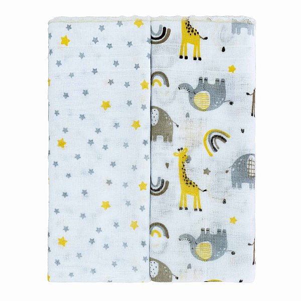 TOALHA FRALDA BUBLIM PETIT GIRAFA CREME