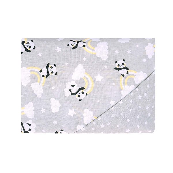 JOGO DE LENCOL BUBLIM PETIT PANDA CINZA