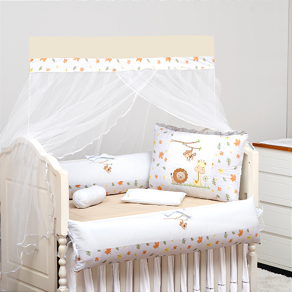 KIT DE BERCO BRUBRELEL ENCANTO FLORESTA CAQUI