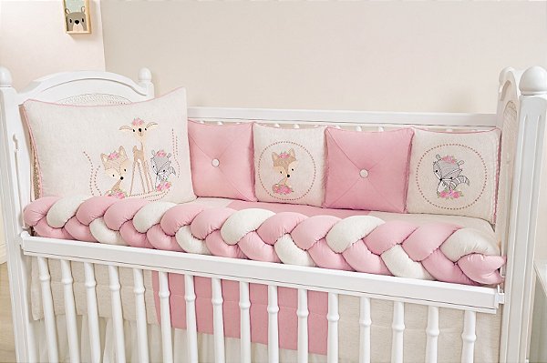 KIT DE BERÇO TIQUINHO ROYAL CHARME ROSE