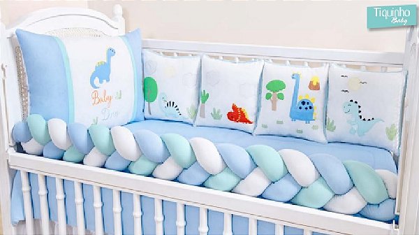 KIT DE BERCO TIQUINHO LUXO BABY DINO AZUL