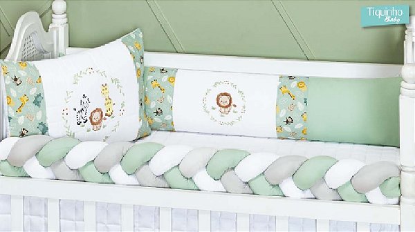 KIT DE BERÇO TIQUINHO GOLD - SELVA ENCANTADA VERDE