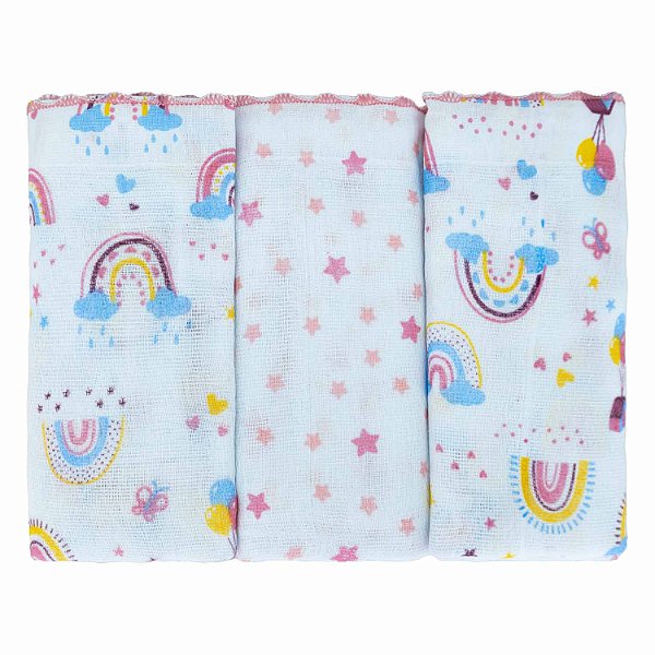 FRALDA BUBLIM PETIT ARCO IRIS ROSA