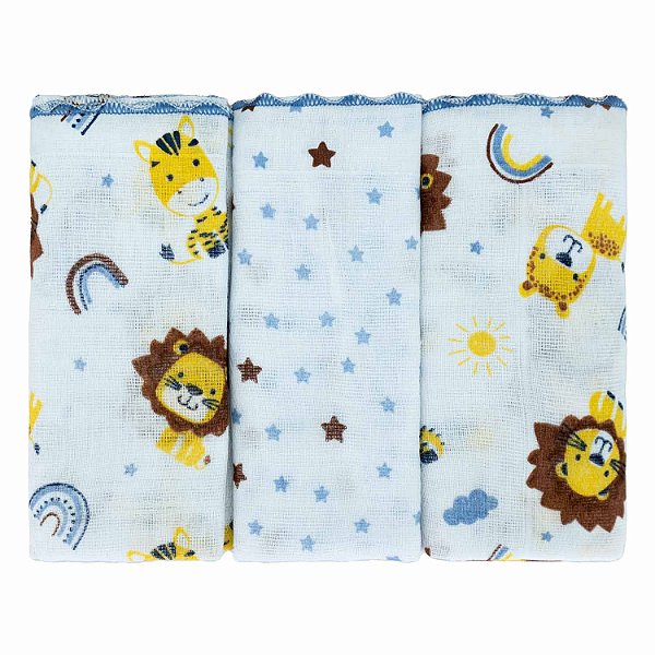 FRALDA BUBLIM PETIT LEAO AZUL