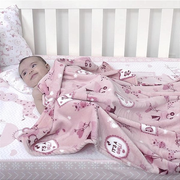 COBERTOR FLANNEL BABY NICE GIRAFA