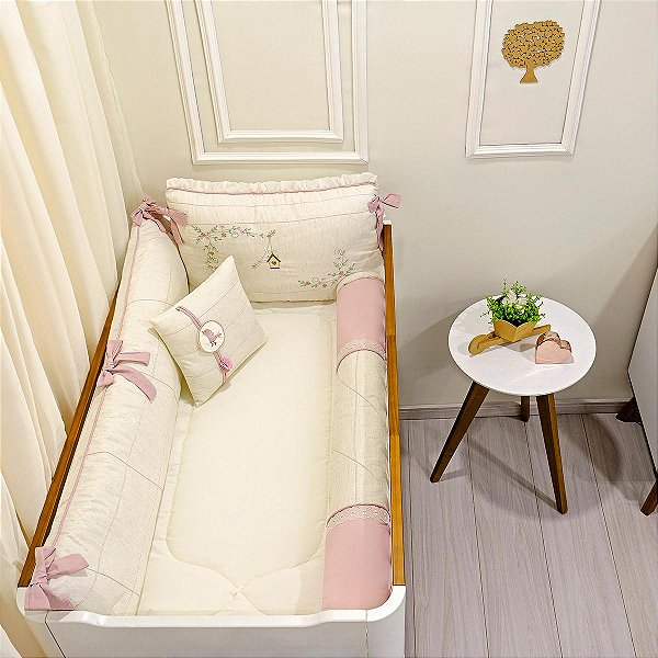 KIT DE BERCO BALU BABY LINHO - TERNURA ROSE