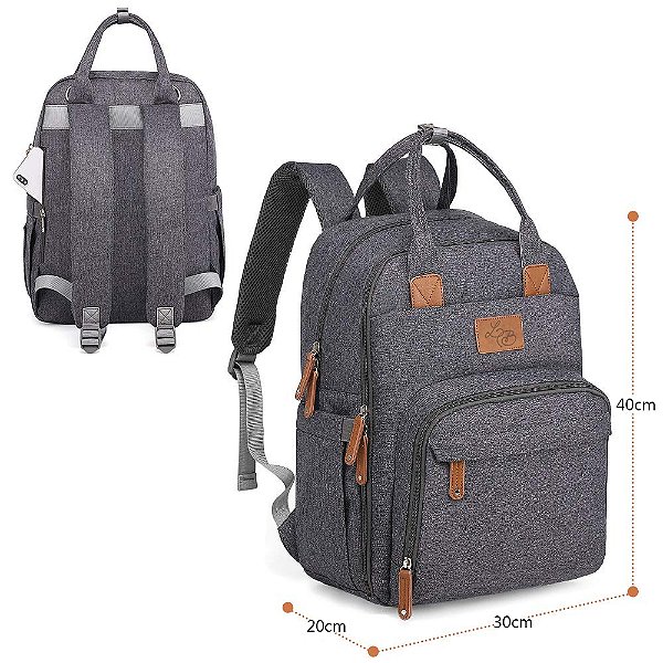 MOCHILA MULTIFUNCIONAL LACO BEBE GRAFITE