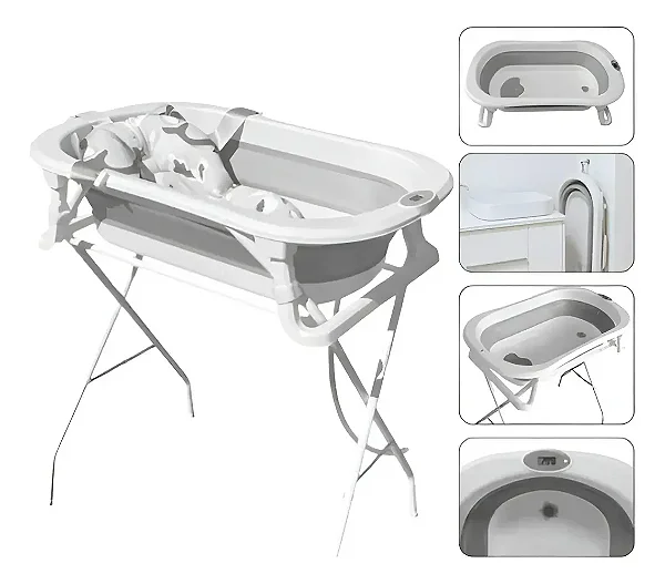 BANHEIRA DOBRAVEL PREMIUM BABY BUBBLY GRAY