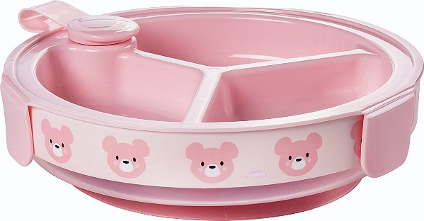 PRATO TERMICO DECORA PLASUTIL - BEAR ROSA