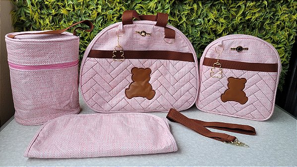 KIT BOLSA LUDY 5PCS- REF33/34 ROSA