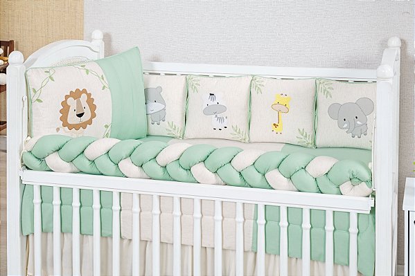KIT DE BERÇO TIQUINHO ROYAL - SELVA BABY VERDE MENTA